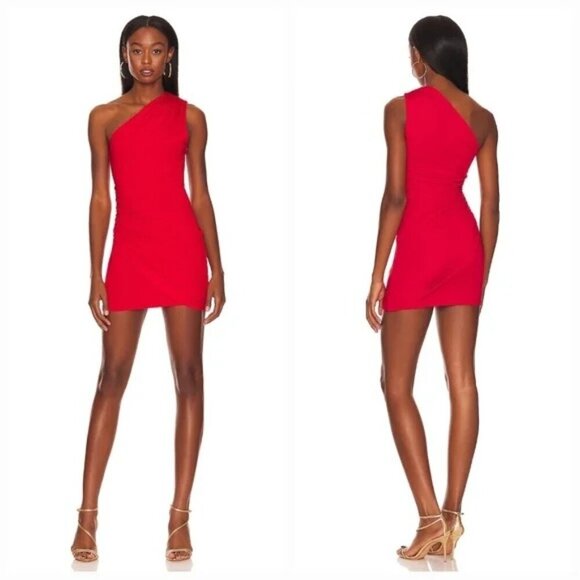 superdown Dresses & Skirts - superdown Shani Ruched Mini Dress in Red XSmal New Womens Party Cocktail